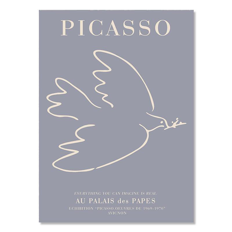 

Абстрактная картина Пикассо Матисса с цветочным рынком, настенная живопись на холсте, линии кораллового листа, выставочный принт, плакат для скандинавского танца, домашний декор 21x30cm No Framed