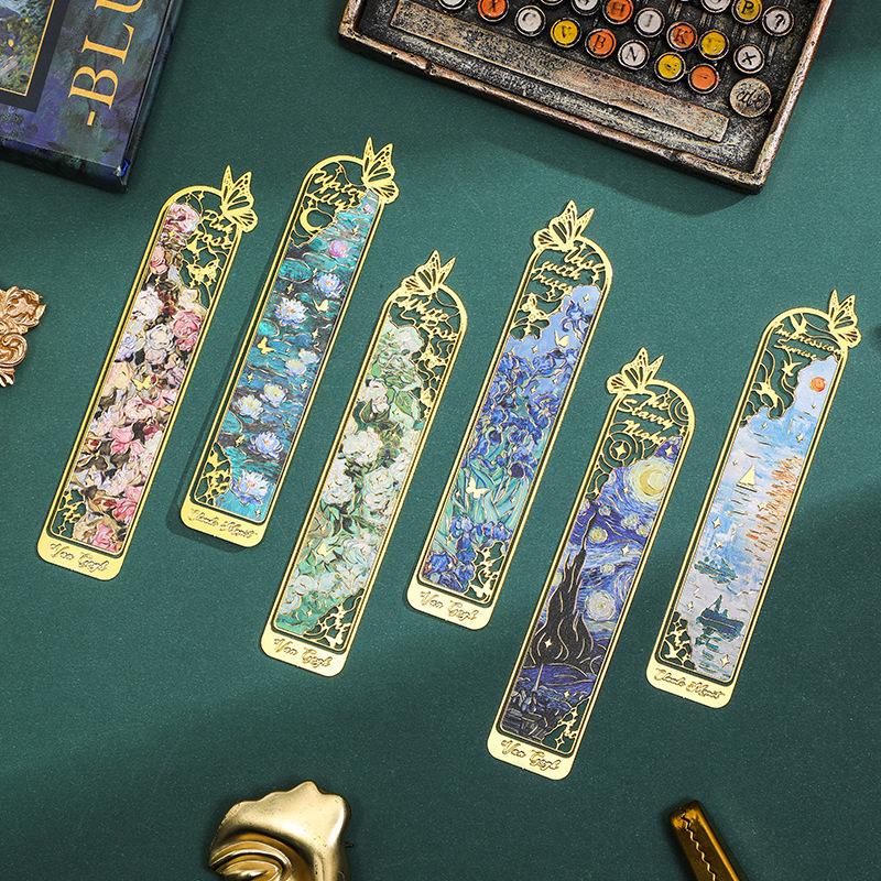 Kreativní kovová dutá záložka v čínském stylu Retro květinová záložka Kovová záložka Školní potřeby pro děti