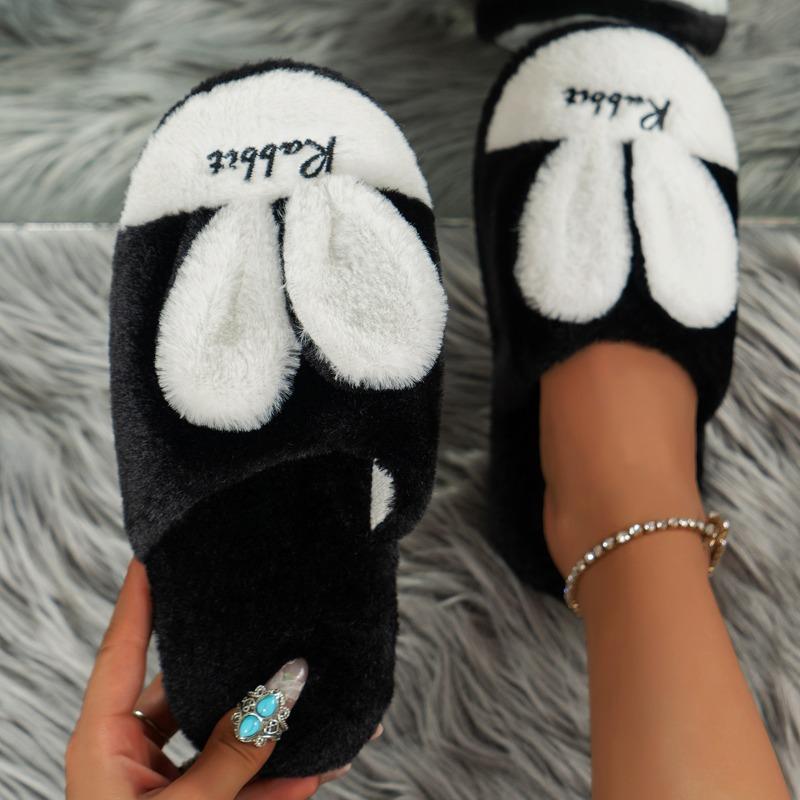 fashion Women's Flat Shoes 2024 Autumn Closed Toe Velvet Warm Women's Home Cotton Shoes Indoor Casual Comfortable Women's Slippers