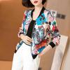 Summer Women Chiffon Jacket Thin Breathable Baseball Uniforms Long Sleeve Printed Jacket Loose Short Plus Size Sunscreen
