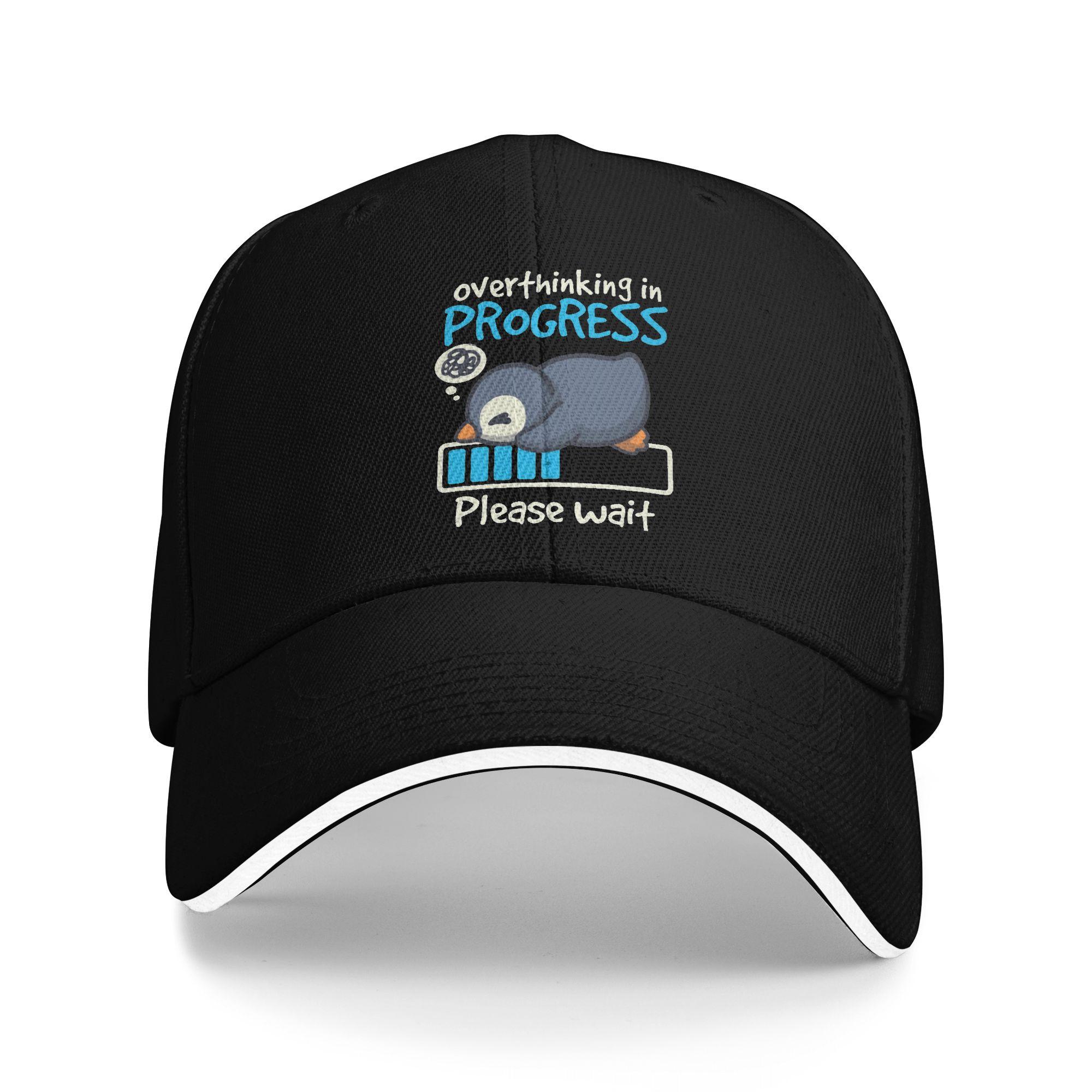 Penguin Overthinking  Windows Casual Baseball Cap  Kpop Rock Trucker Hat Summer Wholesale Couple Women Fitted Baseball Caps One Size чёрный