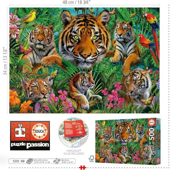 Pussel 500 bitar : Tigerdjungeln