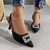 Mode 2024 Sommermode Neue Slipper Sexy Spitzschuh High Heels Baotou Metallverziert Stiletto Leichte Sandalen Schuhe für Frauen