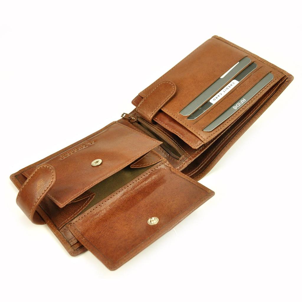 Zapinany Skórzany Męski Portfel EL FORREST Z RFID