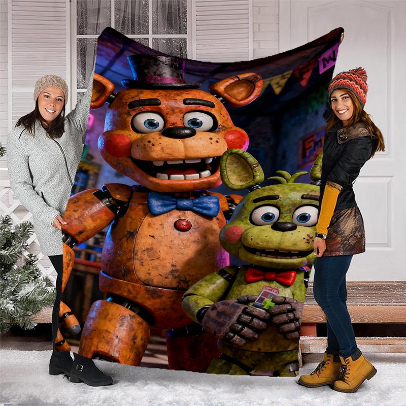 Freddy Theme Printed Blanket Perfect For Couch Bed Travel Outdoor Use Machine Washable Cozy Durable
