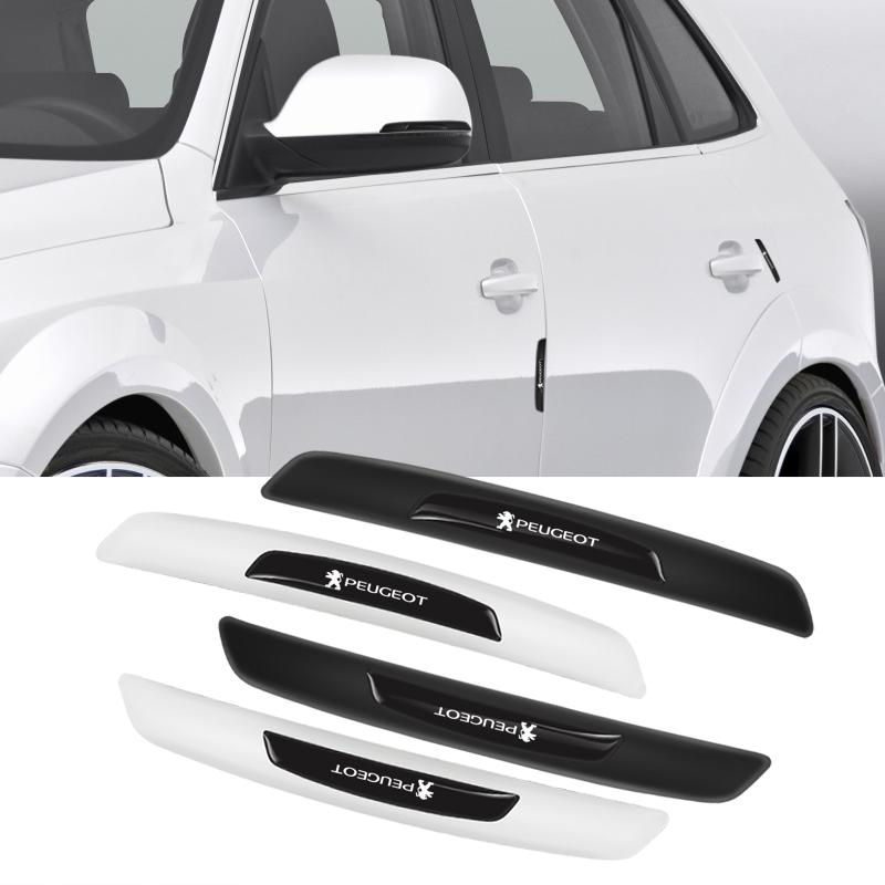 4Pcs Rubber Anti Collision Strip Car Door Rearview Mirror Protector Stickers For Peugeot 2008 208 308 508 4008 408 3008 307 207