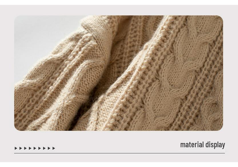 Fuzzy Solid Color Knit Cardigan: European & American Style Women's Retro Loose Long Sleeve Sweater for Autumn & Winter
