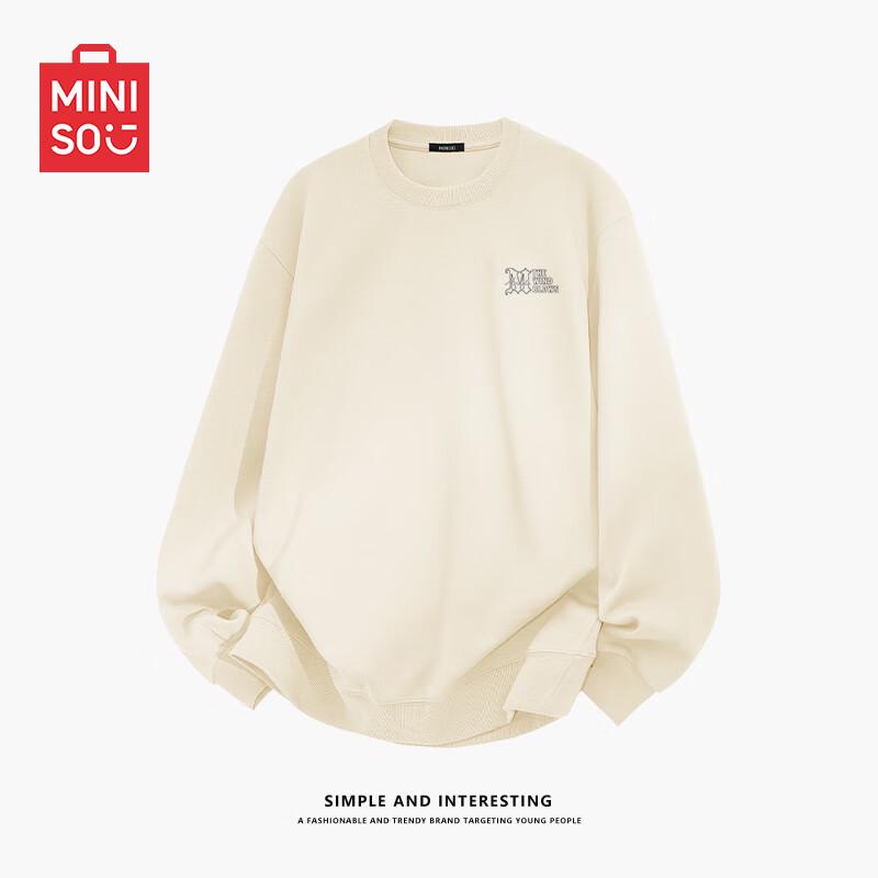 MINISO Men's Heavyweight Japanese Style Crewneck Pullover Sweatshirt