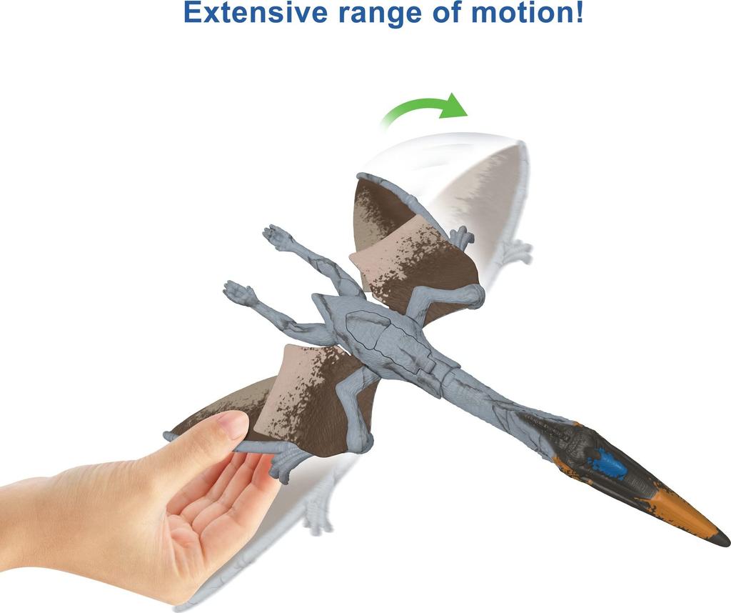 Mattel Jurassic World New Ruler Big Quetzalcoatlus 4 and HDX48 Action! [Total Length Approx. 36cm] [Dinosaur Toy] [Ages Up]