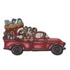 24pcs Christmas Wooden Decoration Xmas Wood Slice Hanging Ornament Christmas Tree Red Truck