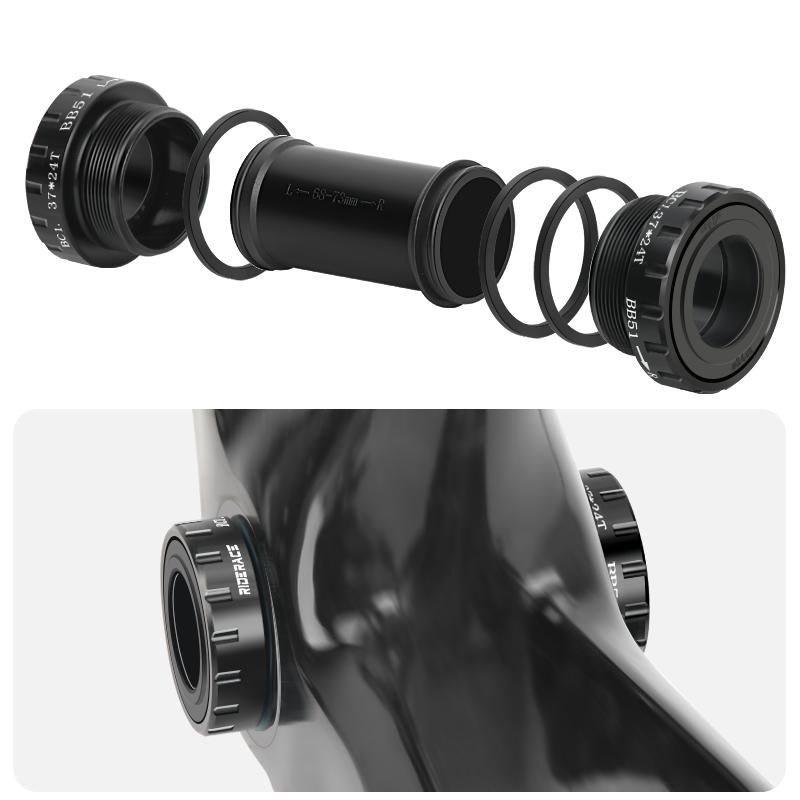 BB68-73mm Bicycle Bottom Bracket Adapter Crank 1.37/24mm For Road Bike Hollowtech Central Axis Aluminum Alloy MTB Accessories