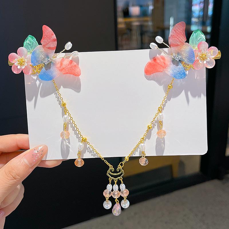 Children's Hanfu Headdress: Chinese Fairy Hair Clip & Tassel Princess Chain