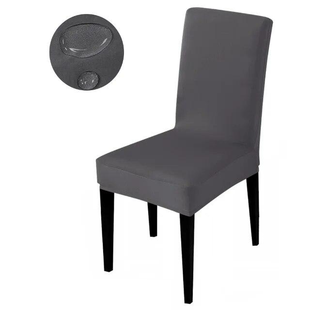 Waterproof Elastic Chair Cover Dining Room Solid Color Chair Slipcover Spandex Removable Chair Seat Cover for Kitchen Wedding