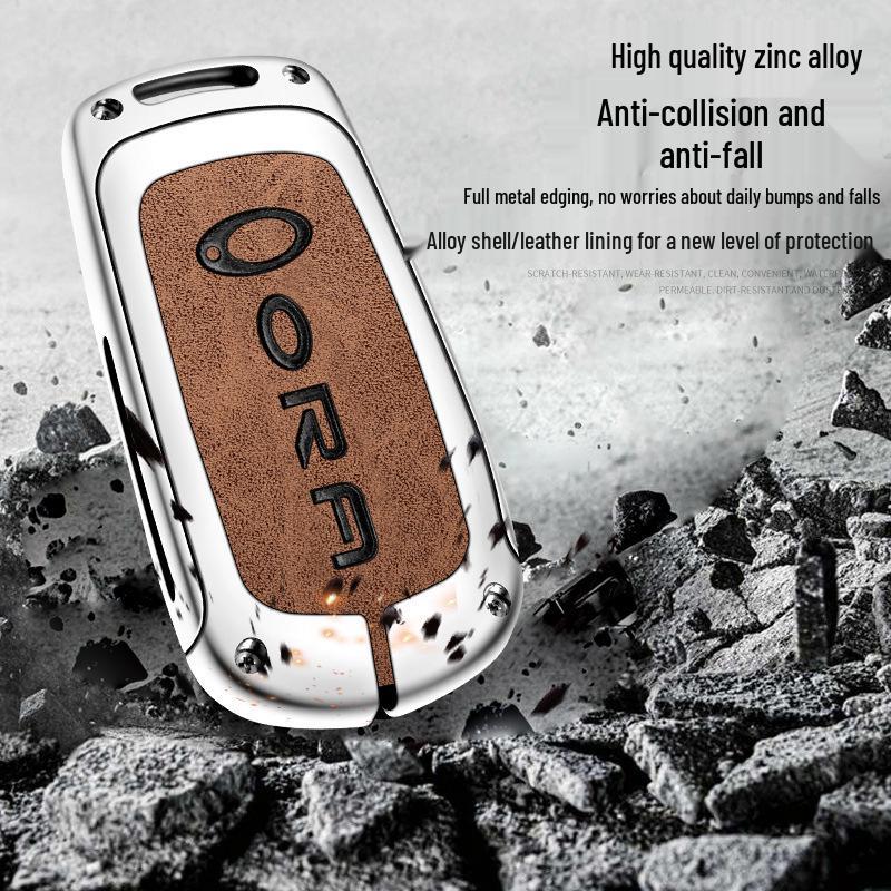 Genuine Leather Key Fob Holder for Great Wall ORA: Good Cat, Ballet Cat & Lightning Cat - Women's Premium Design