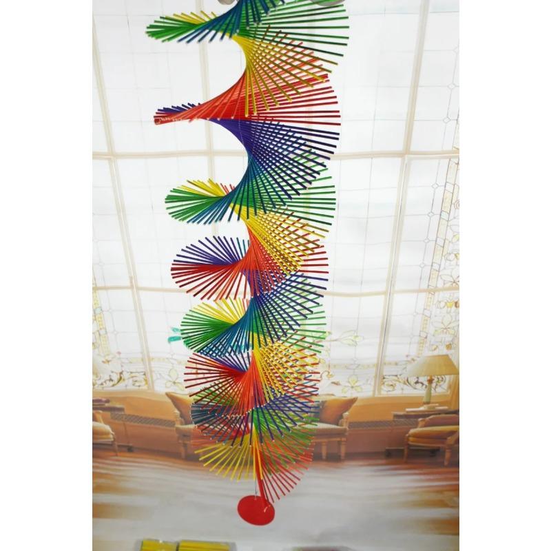 Colorful Wood Wind Chimes Rainbow Wind Spinner Mobile Chime Lawn Wind Spiral Party Home Decor Garden Ornament Decor DIY Pendant