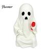 Personalized Holiday Ornaments 3D Printed Ghost Figurine with Wine Glass, Funny Halloween Desktop Dark Style Decorations Decor Statue, Novelty