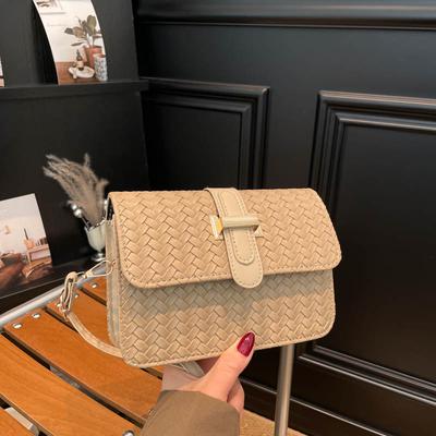 Gewebte Textur Tasche Damen neue Nische vielseitig ausländischer Stil kleine quadratische Tasche Mode Ketten Tasche Schulter Umhängetasche