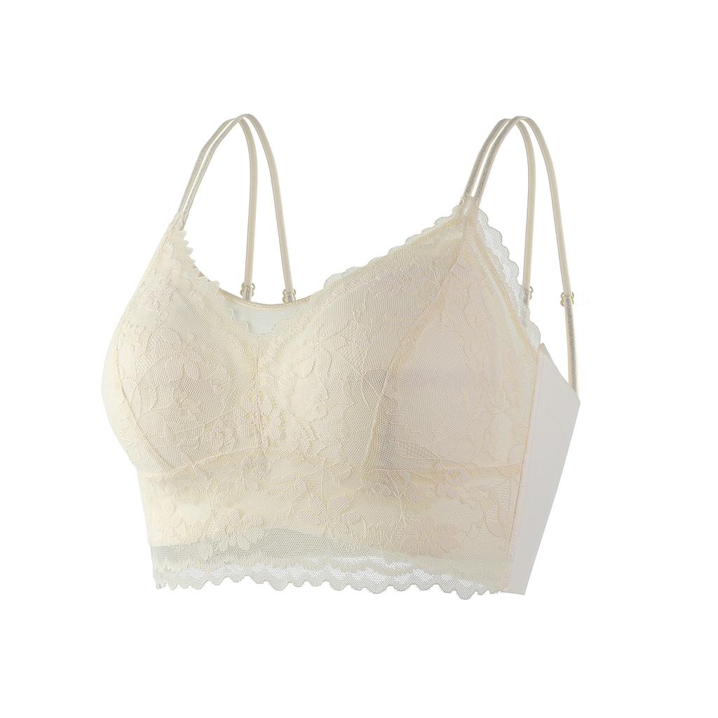 New large size lace, large breasts show small tube top, ultra-thin quick-drying beauty back underwear, women's sexy inner bra