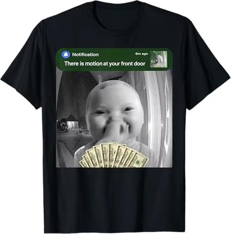 2026 New Fashion There Is Motion At Your Front Door John Pork Boys Fashion Joke TShirt Y2k Tung Sahur Gloves Led 67 Saying Tee