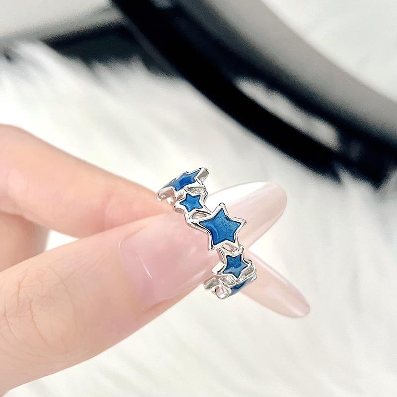 2024 Gothic Unisex Star Ring Set Punk Grunge Cross Star Woman Man Jewelry Hip Hop Party Street Ring Accessories New Gift