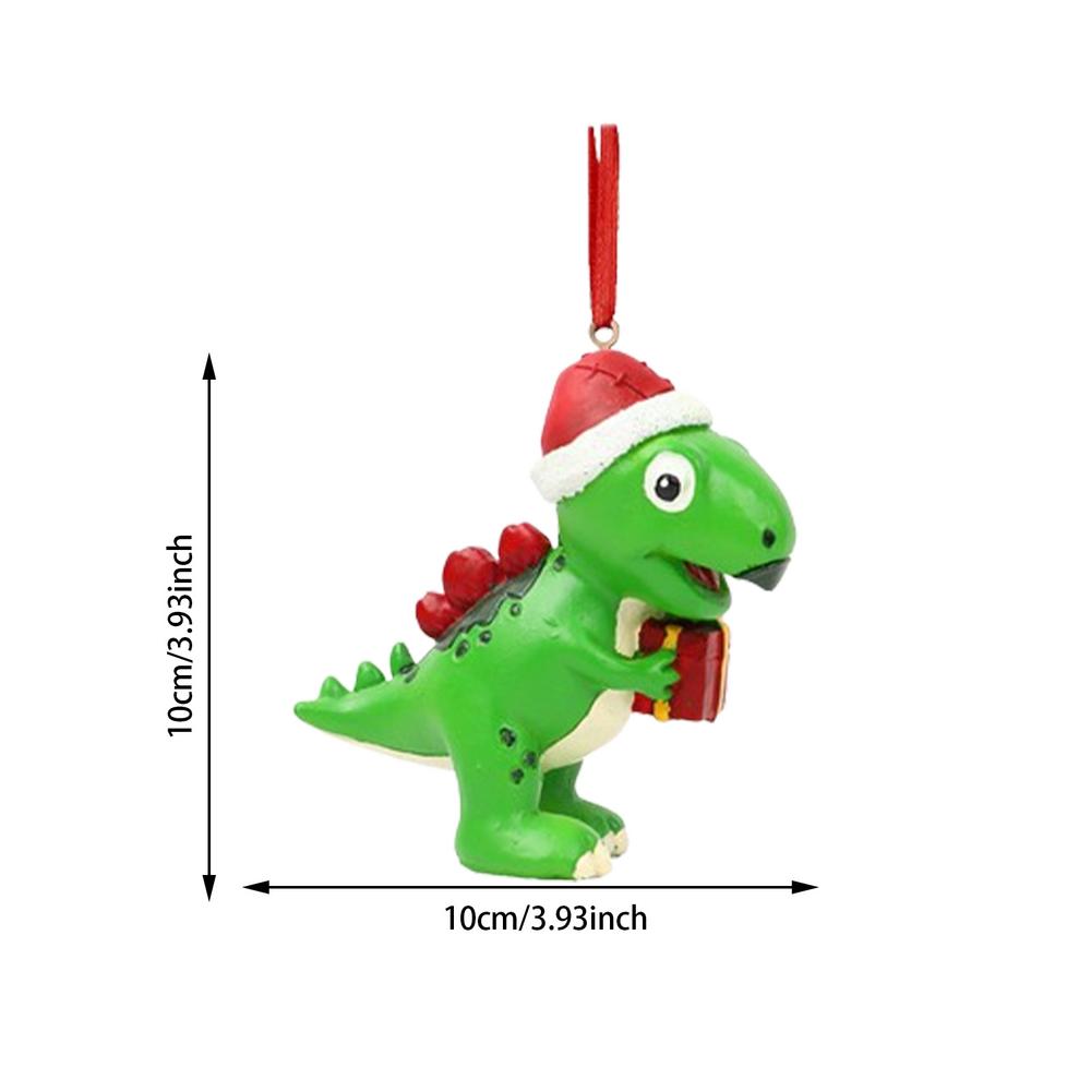 New Christmas Hanging Pendants 1pcs Resin Dinosaurs Cow Animal Indoor Ornaments New Year Pendants Merry Christmas Decoration