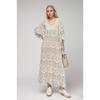 DIMANAF 2024 New Summer Women Long Knitted Dress Sleeve Basic Fashion Lace Dresses Casual Loose White
