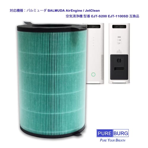 Compatible with PUREBURG Replacement Filter Lumuda (BALMUDA) AirEngine/JetClean Air Purifier Model Number EJT-S200 EJT-1100SD Compatible Product, 360°
