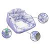 Inflatable Pool Lounge Chair with Cup Holder Tropical Leaf Print Blow-Up Water