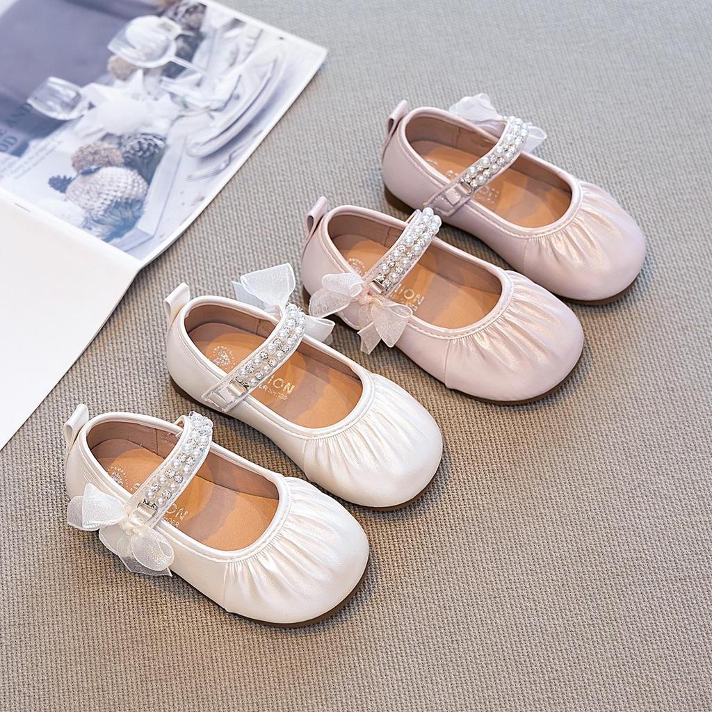 Autumn 2026 Girls' Korean Style Princess Flats - Versatile, Soft Sole Leather Shoes
