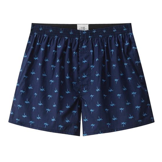 Men Elastic Waistband Thin Men Panties Coconut Tree Print Loose Shorts Briefs Breathable