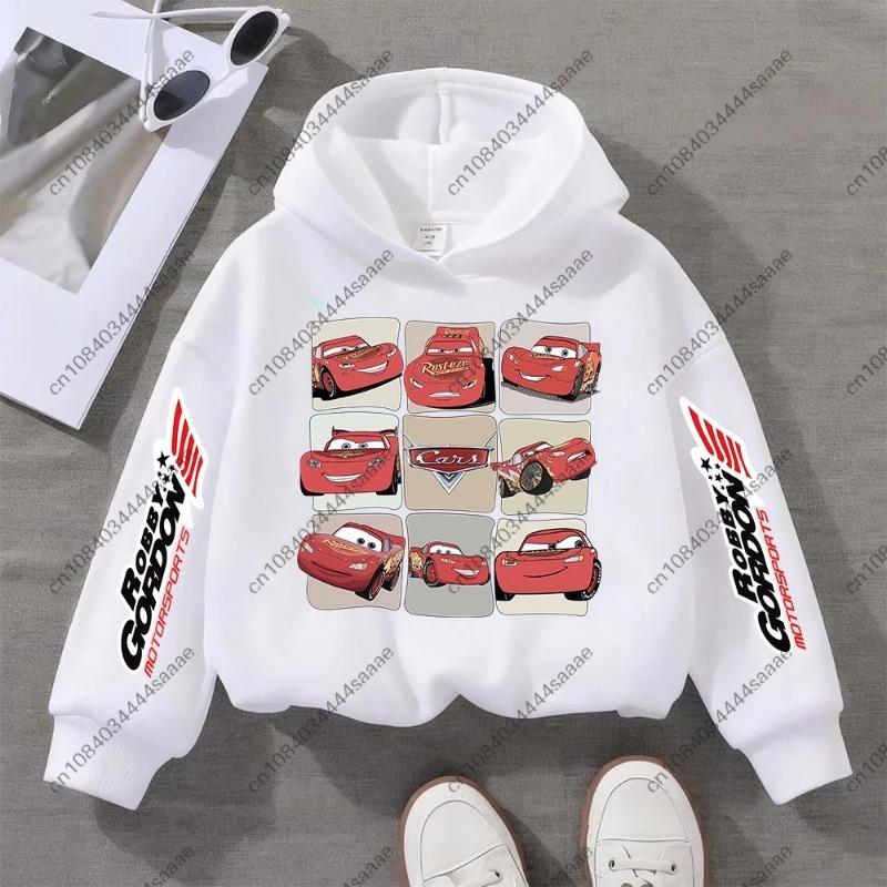Spring Autumn Lightning Mcqueen Cartoon Children Hoodie Long Sleeve Pixar Car Print Kid Boy Clothes Fashion Pullover Sweatshirts