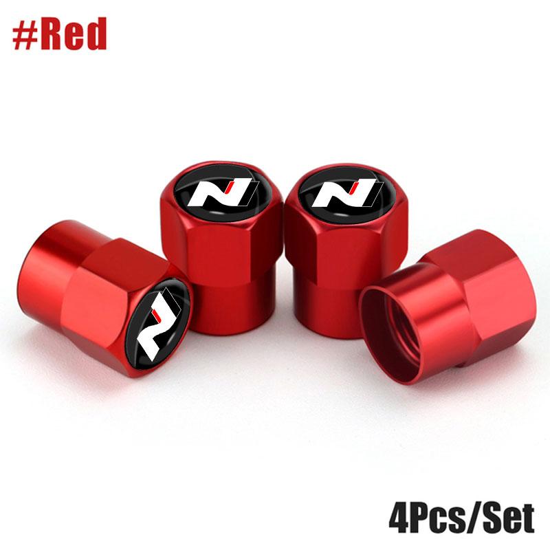 4Pcs Car Valve Caps Wheel Tires Air Tyre Stem Protective Cover For Hyundai N Line Nline I20 I30 Tucson Sonata Elantra Veloster TT66