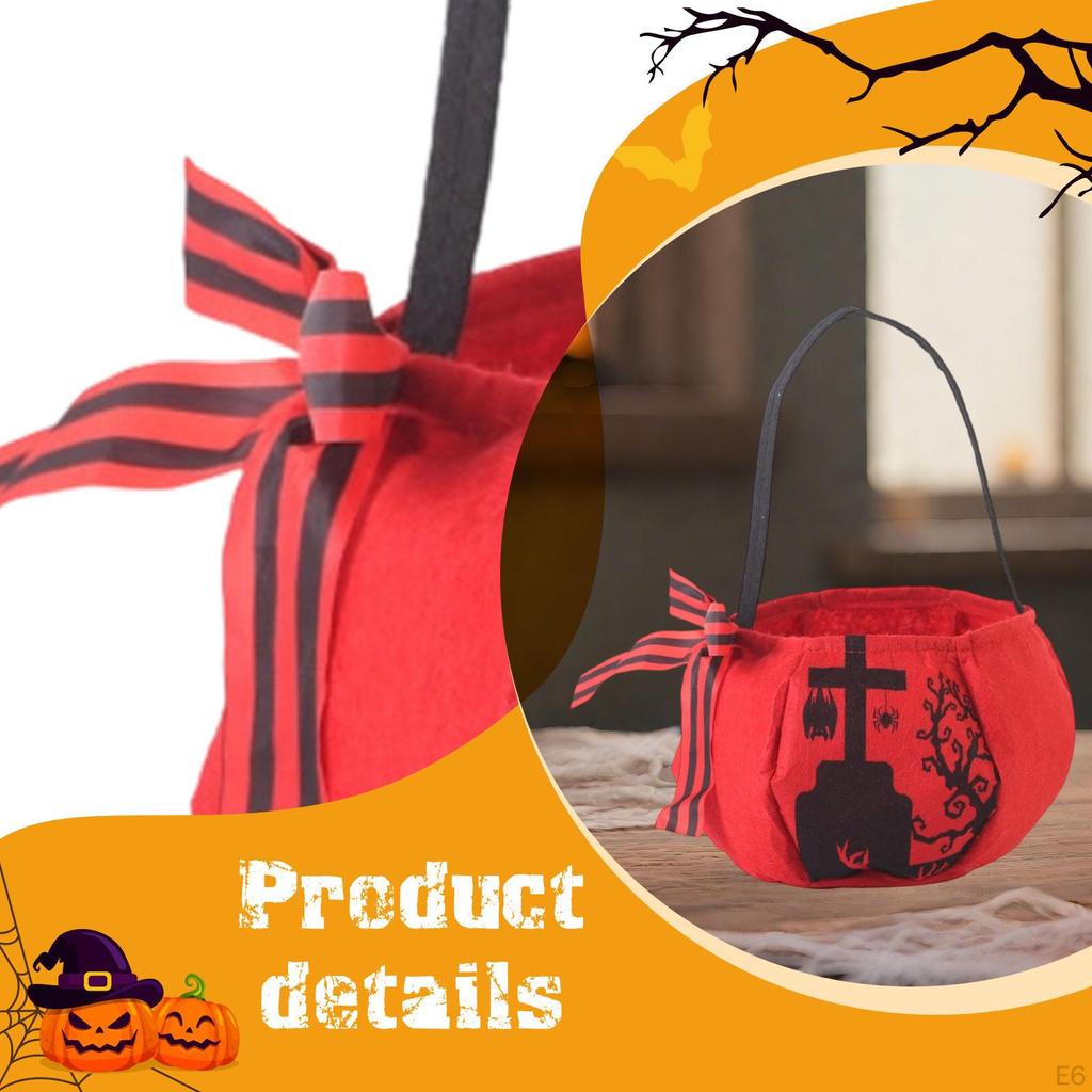 Halloween Trick or Treat Bag Candy Gifts Wrapping Carrying Handbag Reusable Grocery Goody Tote