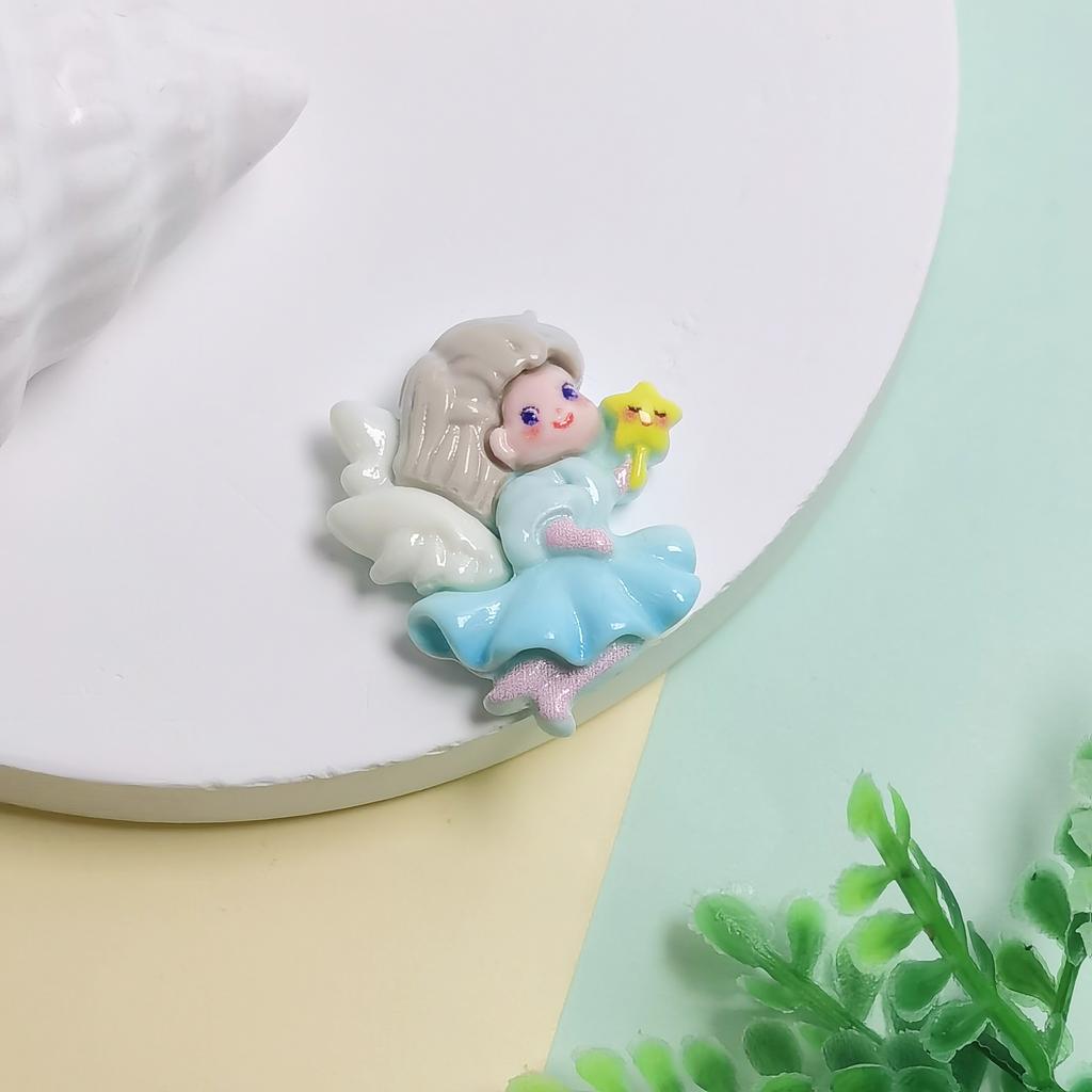 100Pcs Cute Resin Cartoon Angel Girl Series Flat Back Cabochons Scrapbooking DIY Jewelry Craft Decoration Accessories