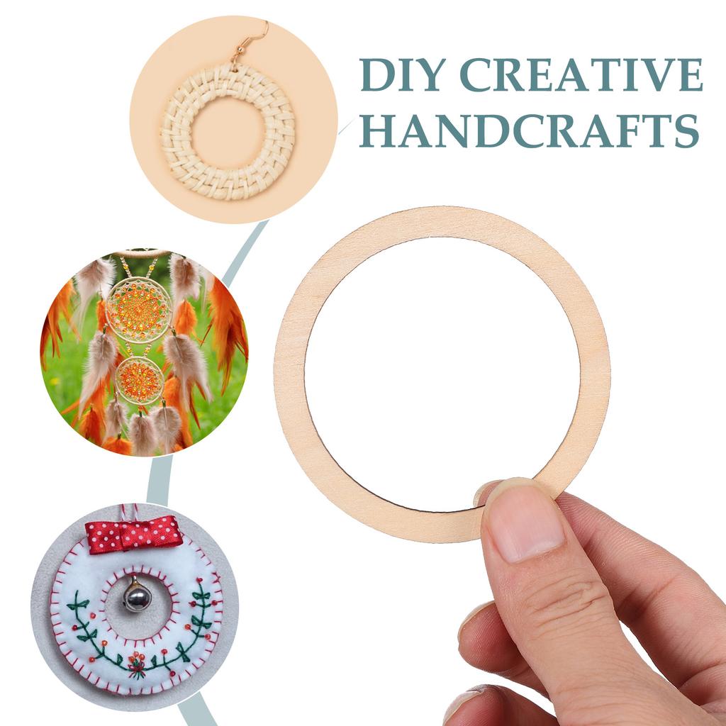 50pcs Wood Chip Craft Accessories 6Cm Round Diy Decorative Pieces For Scrapbooking Hollowed Mini Slices Wall Hanging Christmas