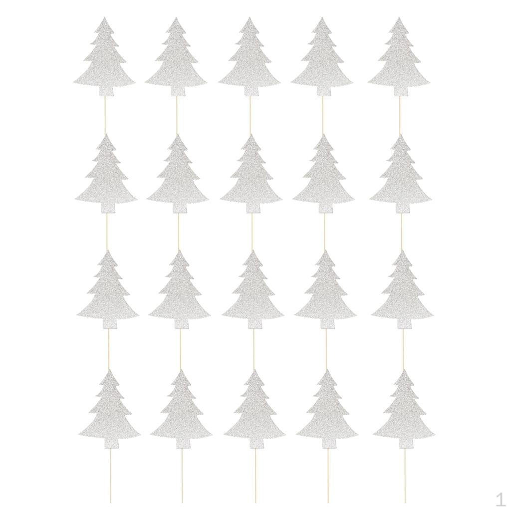 20 / Set Silver Topper Cake Cupcake Food Stamps