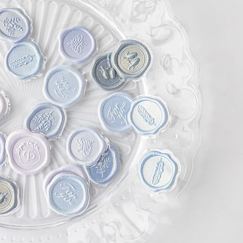 18pcs/20pcs Bag Wax Seals Stamp Sticker for Kid Vintage European Style Candy Color Sticker for Children DIY Decroative Scrapbook