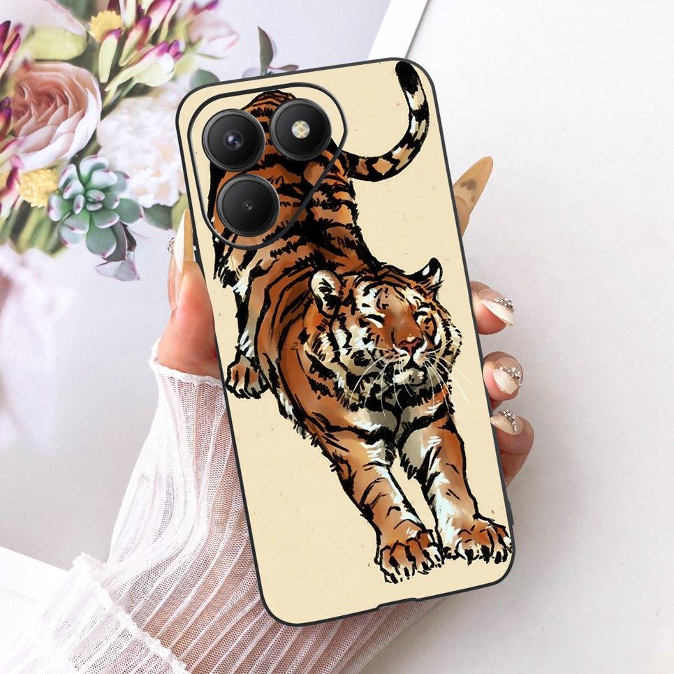 Casing For Tecno Pova 7 4G 5G LJ6 LJ7 Phone Case Pova 7 Pro Pova7 Ultra Cases Cute Cartoon Animals Dragon Lion Soft Black Cover