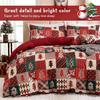 Christmas Duvet Cover Set Patchwork Plaid Bedding Set Red And Green Christmas Tree Printed Duvet Soft Duvet Comforter Covers