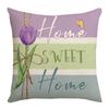 Spring New Pillow Printed Pillow Linen Sofa Letter Plant Flower Cushion Cover