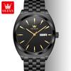 OLEVS 6730 High Quality Gents Mechanical Watch New Design Stainless Steel Band Luminous Calendar Hollow Out Business Wrist Watch