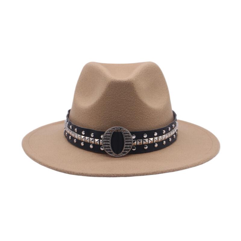 Deerskin Fleece Top Hat Retro Jazz Hat Men's and Women's Felt Hat European and American Woolen Hat Western Cowboy Hat