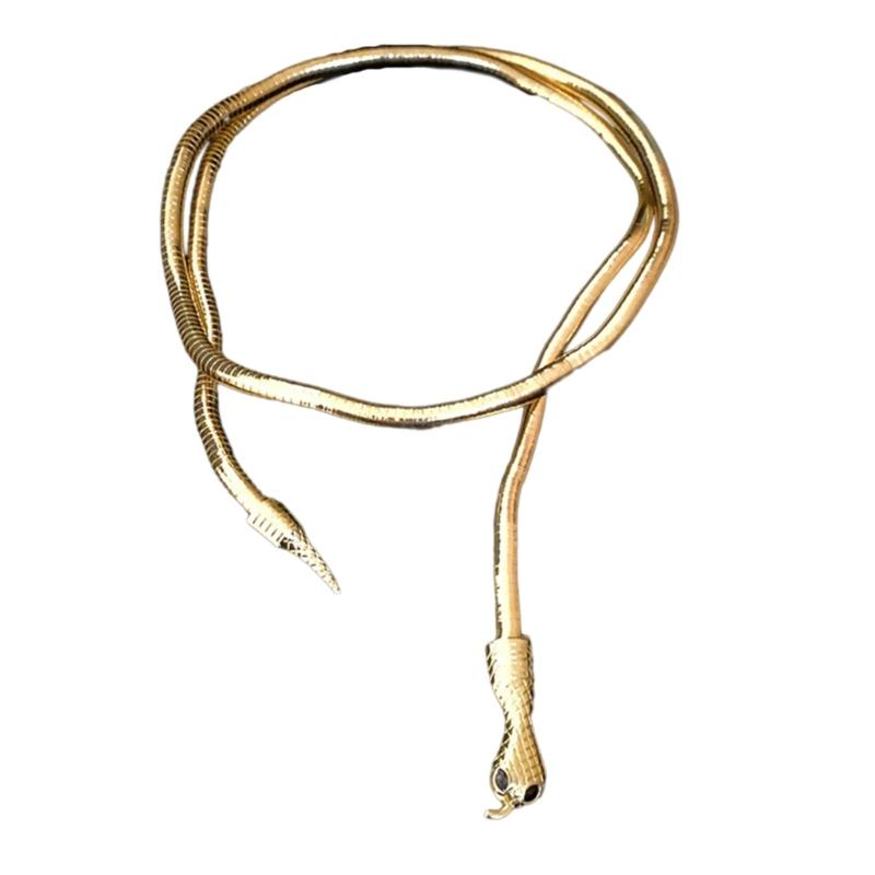 

Изысканное модное колье с дизайном змеи, портативное колье-змея, предлагающее два стиля для модного заявления золотой