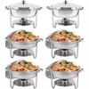 Gold Round Stainless Steel Folding Chafing Dish Set with Folding Frame
