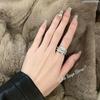 Korea New Fashion Jewelry Exquisite Silver Color Zircon Ring Elegant Women's Opening Adjustable Wedding Gift Luxury Accessory