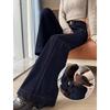 Non-stick leg flared jeans women's velvet autumn and winter, new loose-fitting slim-fitting and slightly mop pants