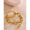 Eetit Distinctive Stainless Steel Metal Oval Chain Daily Bracelet Bangle Hypoallergenic Gold Color Wrist Charm Jewelry New