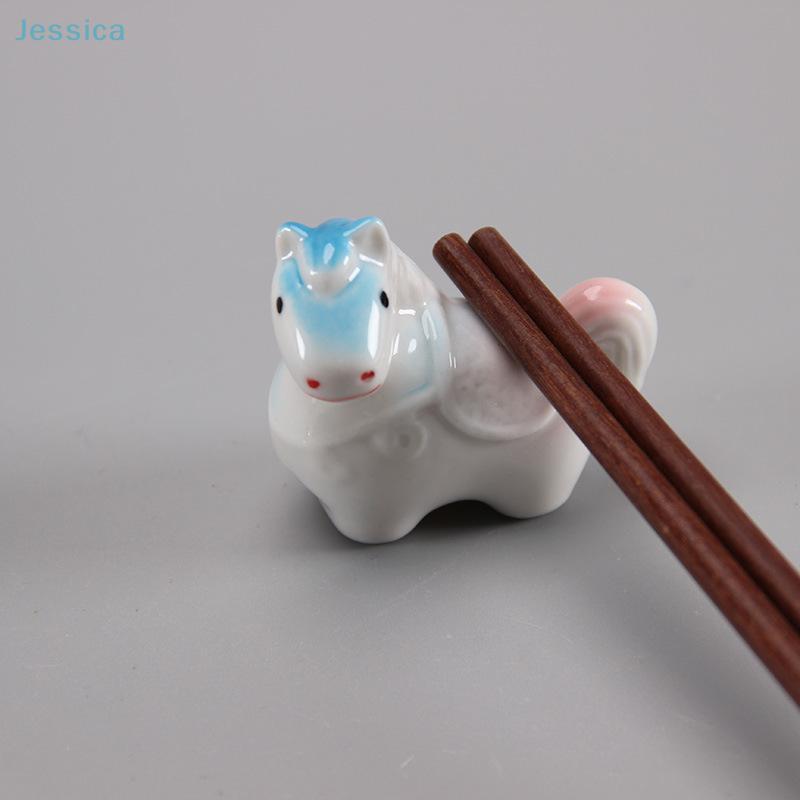 Zodiac Horse Ceramic Chopstick Rest -Animal Chopstick Holder,2026 Year of the Horse Tableware Decor for Home & Restaurant Use