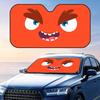 Angry Cartoon Eyes Sun Visor Reusable Aluminum Foil Car Sunshade UV Protection Heat Insulation Windshield Cover