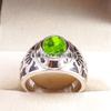 Peridot Oval Cut Gemstone With 925 Sterling Silver Ring For Men's #B473 JL375683911646